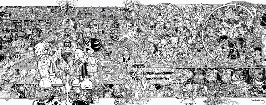 absolutely_everyone absurdres alien amy_rose bark_the_polar_bear bean_the_dynamite big_the_cat black_doom blaze_the_cat bunnie_rabbot chao_(sonic) chaos_(sonic) chaos_emerald charmy_bee corpse cream_the_rabbit crisis_on_infinite_earths crying crying_with_eyes_open dc_comics dr._eggman dr._finitevus dr._ivo_&#039;eggman&#039;_robotnik e-101_beta e-102_gamma e-123_omega enerjak_(sonic) espio_the_chameleon everyone fiona_fox highres holding hyper_knuckles jet_the_hawk knuckles_the_echidna lien-da maria_robotnik master_emerald metal_overlord metal_sonic monochrome multiple_persona neo_metal_sonic nights_(character) nights_into_dreams open_mouth parody planet robot rouge_the_bat sad sally_acorn sara_(sonic) scourge_the_hedgehog shadow_the_hedgehog shard_the_metal_sonic silver_the_hedgehog smile sonia_the_hedgehog sonic_(series) sonic_the_hedgehog sonic_the_hedgehog_(archie_comics) sonic_the_hedgehog_(ova) sonic_the_hedgehog_(satam) sonic_underground super_sonic tails_(sonic) tails_doll tears tikal_the_echidna vector_the_crocodile zonic_the_zone_cop