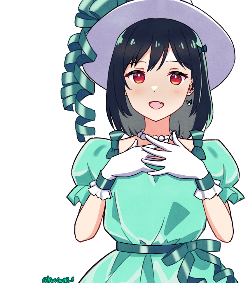 1girl absurdres artist_request black_hair blue_hair dark_blue_hair hair_between_eyes highres love_live! love_live!_nijigasaki_high_school_idol_club mifune_shioriko reason3_s short_hair
