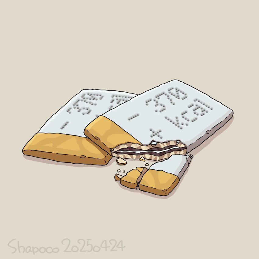 artist_name battery cookie dated food food_focus highres lithium_polymer_battery no_humans original sandwich_cookie shapoco simple_background still_life