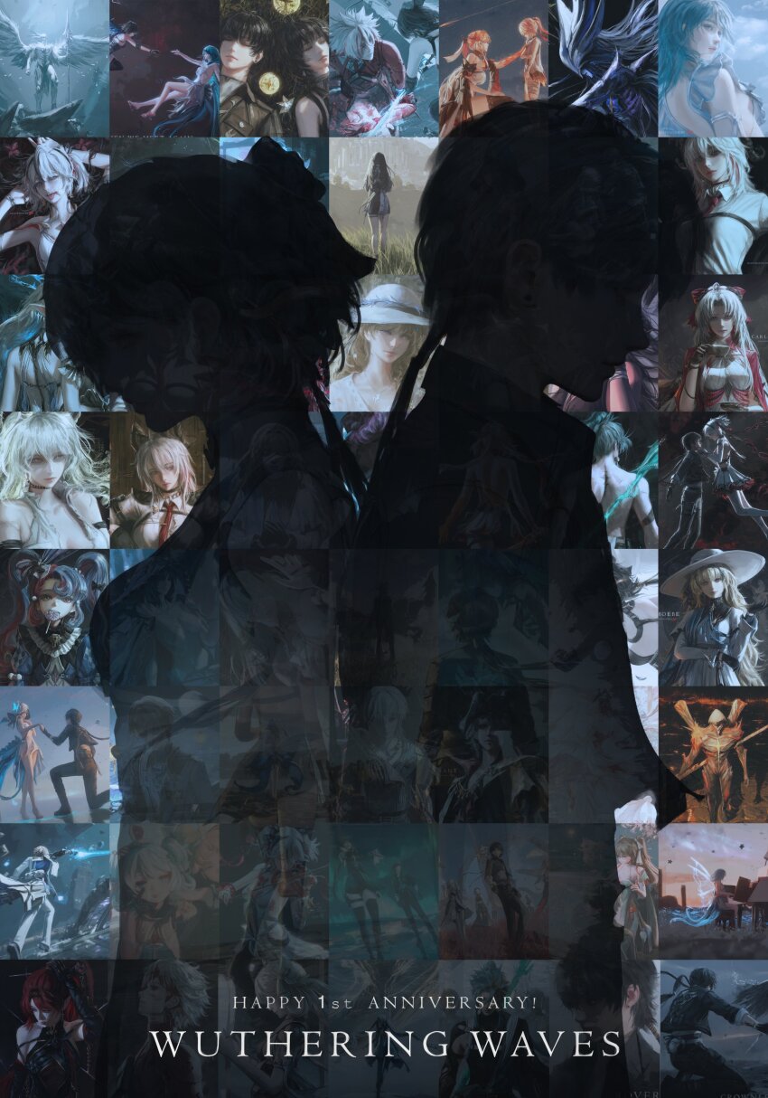 6+boys 6+girls absolutely_everyone absurdres baizhi_(wuthering_waves) black_hair black_jacket blood blue_veil brant_(wuthering_waves) brown_hair camellya_(wuthering_waves) carlotta_(wuthering_waves) changli_(wuthering_waves) commentary crownless_(wuthering_waves) dragon dreamless_(wuthering_waves) dual_persona eastern_dragon english_commentary english_text everyone faceoff female_rover_(wuthering_waves) fleurdelys_(wuthering_waves) geshu_lin_(wuthering_waves) grand_piano green_hair highres instrument jacket jinhsi_(wuthering_waves) jiyan_(wuthering_waves) jue_(wuthering_waves) jvn male_rover_(wuthering_waves) multiple_boys multiple_girls pangu_terminal_(wuthering_waves) phoebe_(wuthering_waves) piano red_hair roccia_(wuthering_waves) rover_(wuthering_waves) scar_(wuthering_waves) shorekeeper_(wuthering_waves) silhouette tacet_discord_(wuthering_waves) tacet_mark_(wuthering_waves) veil white_hair wuthering_waves xiangli_yao_(wuthering_waves) yinlin_(wuthering_waves) youhu_(wuthering_waves) zani_(wuthering_waves) zhezhi_(wuthering_waves)