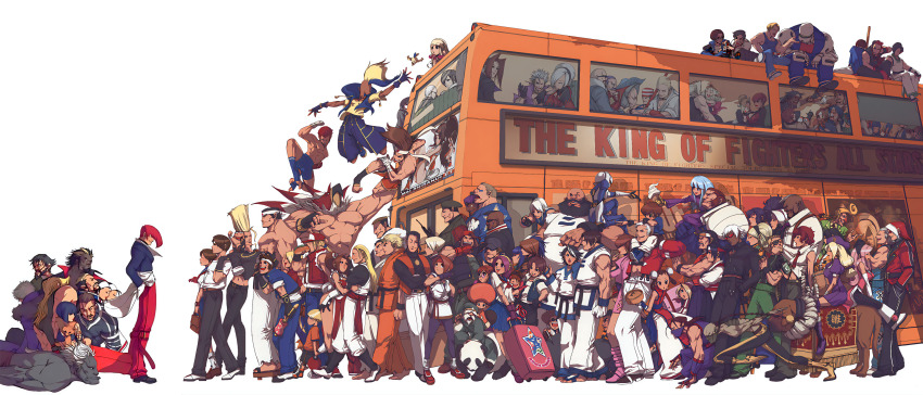 6+boys 6+girls absolutely_everyone absurdres adelheid_bernstein aged_down alba_meira alfred_(fatal_fury) andy_bogard annotated artbook asamiya_athena ash_crimson bad_source baitang bakumatsu_rouman bao_(kof) billy_kane blue_mary botan_(kof) brian_battler brothers buriki_one burning_fight bus candy_diamond carrying chae_lim chang_koehan chin_gentsai choi_bounge chris_(kof) clark_still clone cool_choi cosplay cosplayer_kyouko couple cover cover_page crossover daimon_gorou daimon_kogoro diana_(kof) dougi duck_king duke_(kof) duke_edwards duo_lon duplicate eating elisabeth_blanctorche everyone falcoon fatal_fury fio_germi food foxy_(kof) fuu&#039;un g-mantle garou:_mark_of_the_wolves gato_(snk) geese_howard goenitz tizoc_(snk) hachimaki headband heavy_d! heidern hetero highres hyena_(kof) ice_cream b._jenet jhun_hoon joe_higashi k&#039;_(kof) kaede_(bakumatsu_rouman) kagura_chizuru kagura_maki kim_dong_hwan kim_jae_hoon kim_kaphwan kim_sue_il king_(snk) king_lion kirishima_shou kisaragi_eiji kof:_maximum_impact krizalid kula_diamond kusanagi_(clone) kusanagi_kyou kusanagi_kyou_(cosplay) kusanagi_saishu kushinada_yuki kyo-1 kyo-2 leona_heidern li_xiangfei lien_neville lilly_kane lin_(kof) lucky_glauber malin_(kof) mask mature_(kof) maxima metal_slug mignon_beart motor_vehicle mr_big_(snk) mukai_(kof) multiple_boys multiple_crossover multiple_girls muscular nakoruru nanakase_yashiro nikaidou_benimaru official_art old old_man oswald_(kof) panda pelvic_curtain piggyback ralf_jones ramon_(kof) robert_garcia robo_army robot rock_howard rocky_(robo_army) rose_bernstein rugal_bernstein ryou_sakazaki ryuuko_no_ken samurai_spirits savage_reign scan scan_artifacts school_uniform seth_(kof) shen_woo shermie_(kof) shijou_hinako shiranui_mai siblings sie_kensou sisters smart_chang snk soiree_meira takuma_sakazaki tendou_gai terry_bogard the_king_of_fighters third-party_edit toudou_kasumi toudou_ryuuhaku vanessa_(kof) vice_(kof) watabe_kaoru whip_(kof) wolfgang_krauser yabuki_shingo yagami_iori yamazaki_ryuuji yuri_sakazaki zero_(kof)