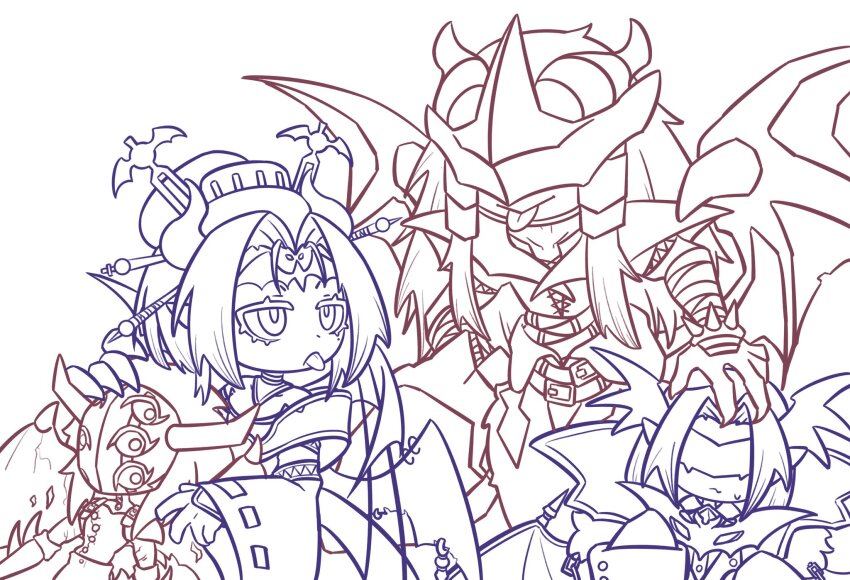 demon demon_girl digimon digimon_(creature) fallen_angel granddracumon highres lilithmon mark_of_evil neodevimon vamdemon vamdemon_x-antibody wings