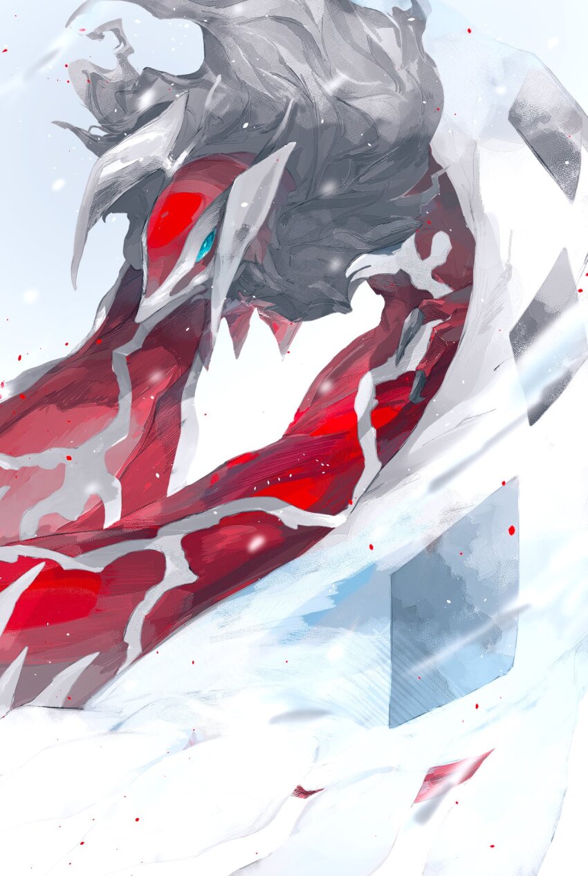 alternate_color bad_id bad_pixiv_id blue_eyes from_side gen_6_pokemon highres legendary_pokemon nintendo no_humans pokemon pokemon_(creature) shiny_pokemon solo tugu_pi yveltal