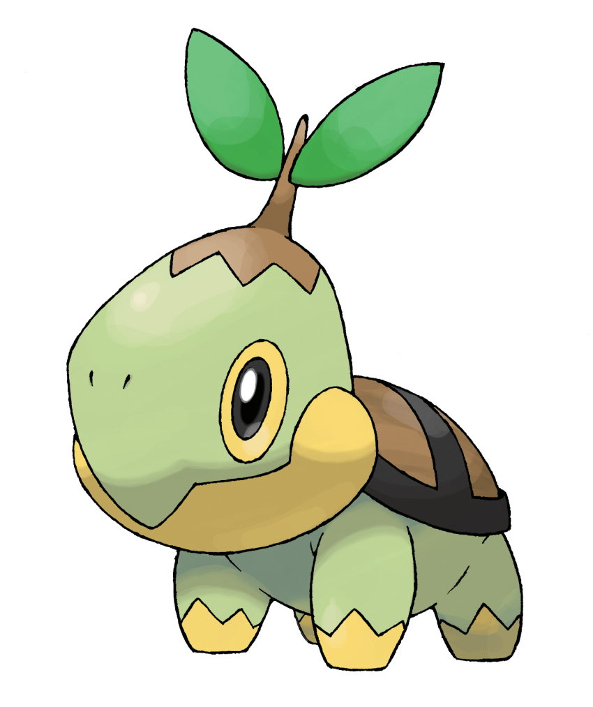animal_focus black_eyes colored_sclera full_body gen_4_pokemon highres leaf nintendo no_humans nostrils official_art pokemon pokemon_(creature) pokemon_dppt pokemon_focus simple_background solo sugimori_ken third-party_source turtwig white_background yellow_sclera