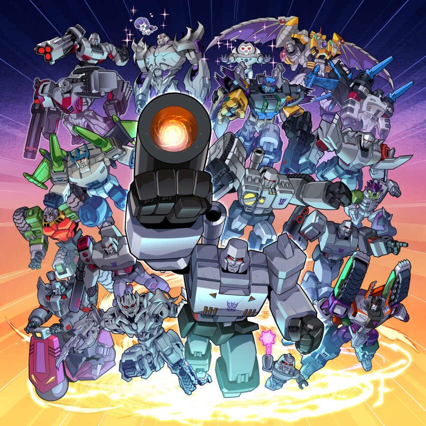 6+boys arm_cannon character_request decepticon fusion_cannon grey_armor helmet highres humanoid_robot insignia lantana0_0 long_eyebrows looking_at_viewer mace mecha mecha_focus megatron megatron_(cyberverse) megatron_(earthspark) megatron_(idw) megatron_(prime) megatron_(transformers_one) multiple_boys multiple_persona no_humans red_eyes robot science_fiction spiked_mace spikes the_transformers_(idw) transformers transformers:_generation_1 transformers_(2007_film) transformers_(live_action) transformers_(skybound) transformers_animated transformers_armada transformers_car_robots transformers_cybertron transformers_energon transformers_one transformers_prime transformers_shattered_glass transformers_unicron_trilogy weapon