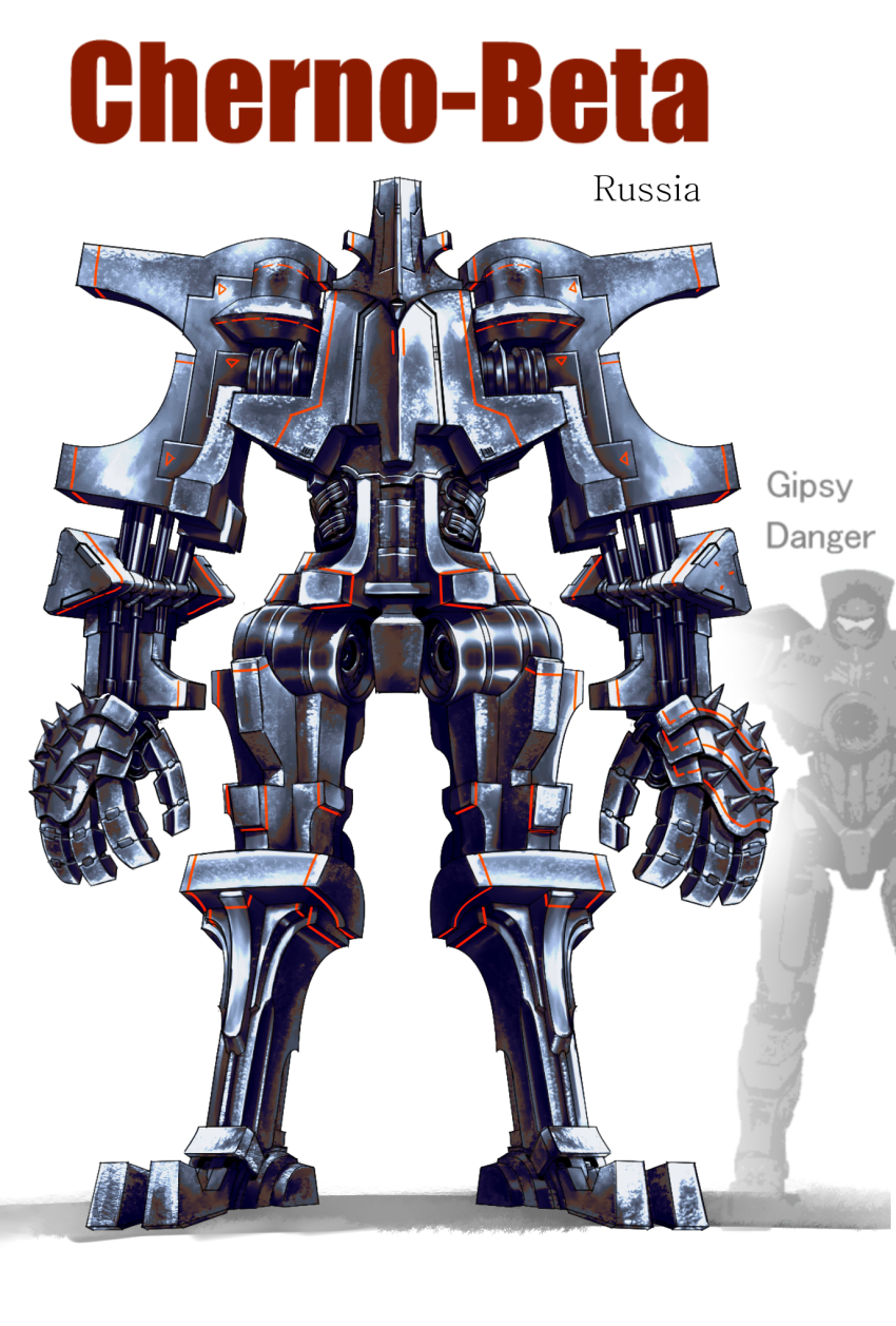 cannon cherno_alpha chest_cannon commentary_request comparison directed-energy_weapon energy_cannon energy_weapon gipsy_danger highres jaeger_(pacific_rim) legendary_pictures mecha misogram nuclear_vortex_turbine pacific_rim pacific_rim_uprising pan_pacific_defense_corps redesign robot science_fiction spikes