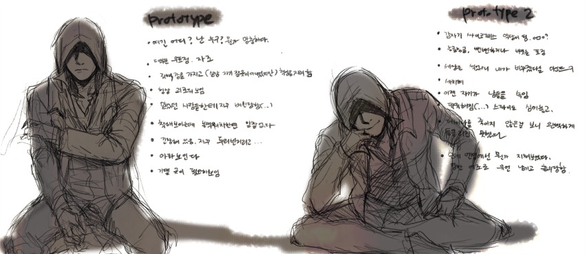1boy alex_mercer bad_id bad_pixiv_id blacklight_(prototype) greyscale hidden_eyes hood hoodie jacket korean_text male_focus monochrome prototype_(game) shaded_face sketch smile solo translation_request y_(gkdms1187)