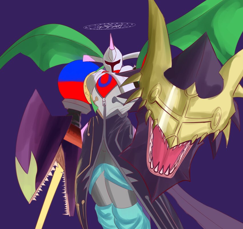 absurdres chaosmon corruption digimon digimon_(creature) fusion highres lucemon_satan_mode ogudomon oridigi original solo