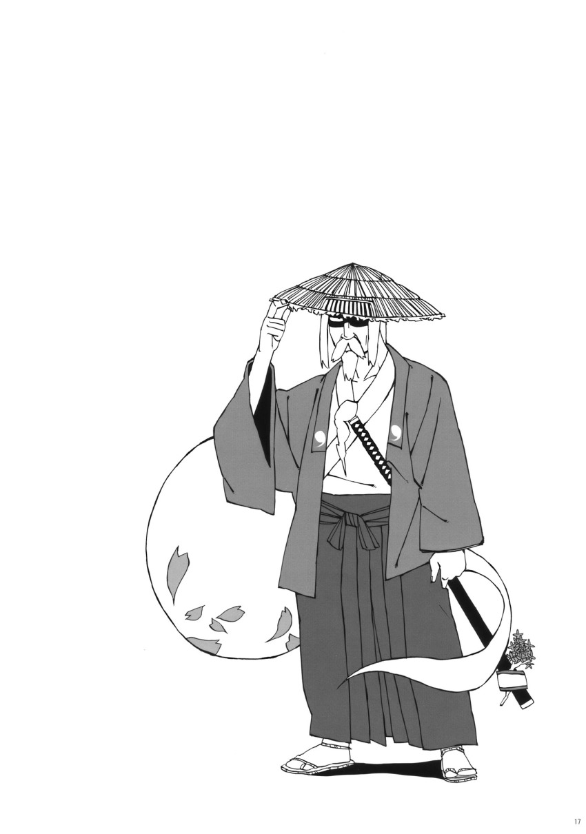 comic female_focus greyscale highres konpaku_youki male_focus monochrome solo touhou yaza