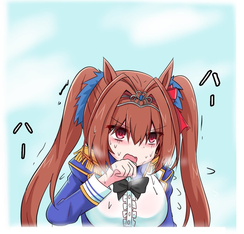 1girl cyberdemon_no3 daiwa_scarlet_(umamusume) heavy_breathing highres tagme umamusume