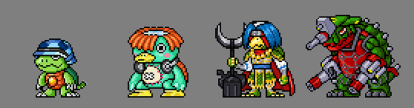 bandana cannon cyborg digimon digimon_(creature) evolutionary_line gawappamon jumbogamemon kamemon shawujinmon tail turtle