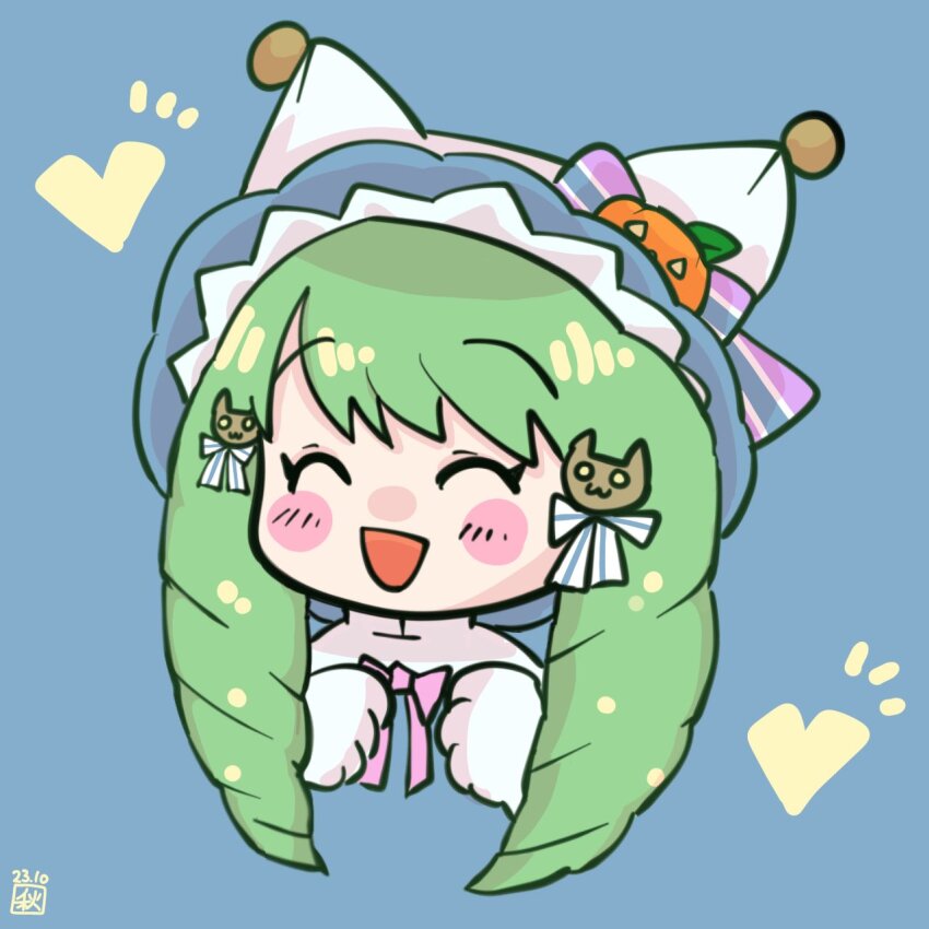 1girl animal_ears atmgdptt cat_ears cat_girl closed_eyes facing_to_the_side fire_emblem fire_emblem:_three_houses fire_emblem_heroes flayn_(fire_emblem) flayn_(halloween)_(fire_emblem) green_eyes green_hair halloween halloween_costume highres nintendo official_alternate_costume solo