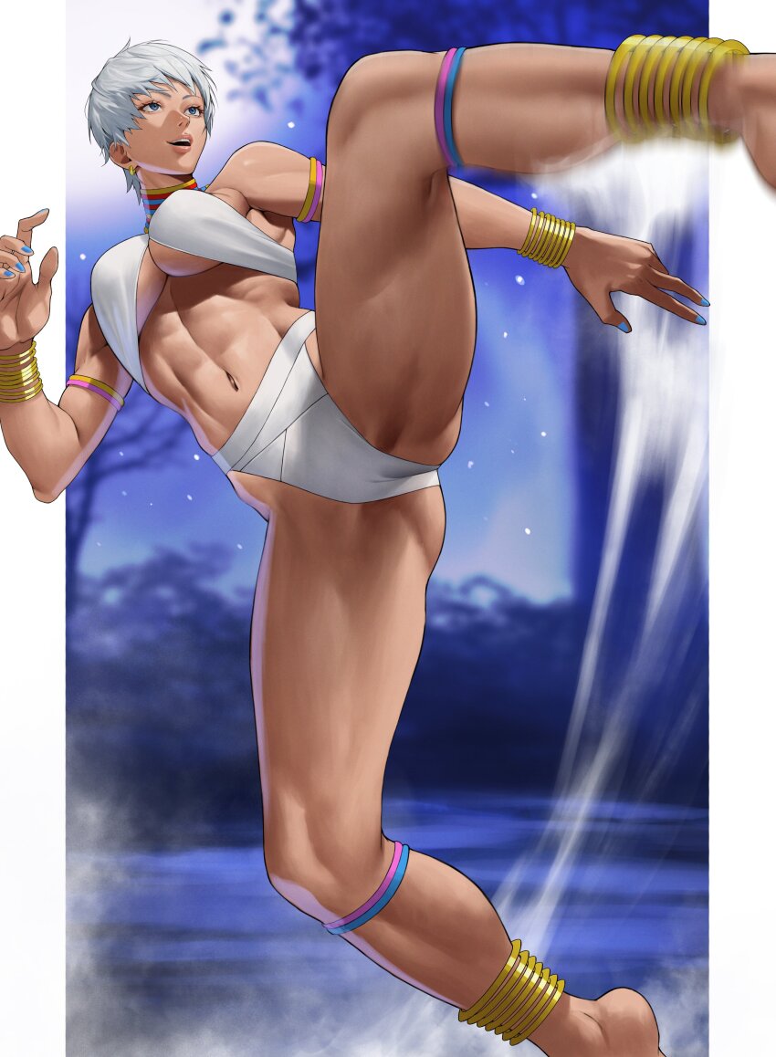 1girl breasts dark-skinned_female dark_skin elena_(street_fighter) large_breasts short_hair street_fighter street_fighter_iii_(series)