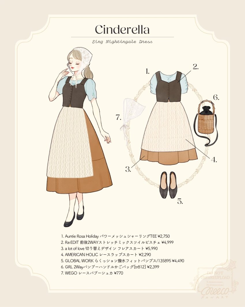 1girl blonde_hair blue_dress cinderella_(disney_character) cinderella_(disney_movie) contemporary dress full_body gloves hair_bun highres long_hair looking_at_viewer meecosme smile solo translation_request