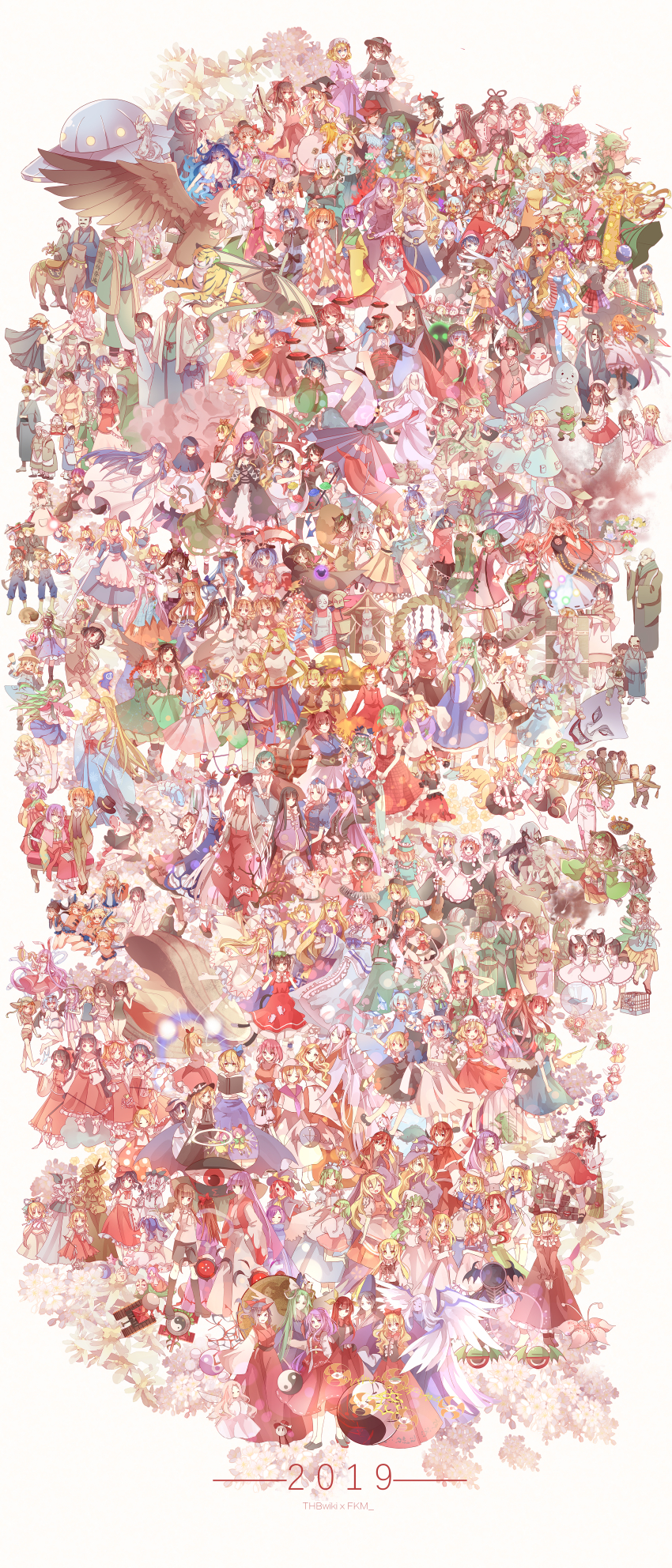 2019 6+boys 6+girls :3 absolutely_everyone absurdly_long_hair absurdres ahoge aki_minoriko aki_shizuha alcohol alice_margatroid alice_margatroid_(pc-98) amaterasu_(mythology) ame_no_uzume american_flag angel_wings animal animal_ears animal_hat animal_on_head anniversary antennae apron armor asakura_rikako ascot asymmetrical_clothes asymmetrical_wings bag bakebake_(touhou) bakedanuki_(touhou) bald bandages bandana bare_shoulders bat_wings beard beer beerko belt beret bird birdcage biwa_lute black_hair black_headwear black_shirt blonde_hair blonde_makai_resident_(touhou) blouse blue_eyes blue_hair blue_shirt blunt_bangs blush_stickers book bottle bow bow_(weapon) bowl bowl_hat bowtie braid branch breasts brown_eyes brown_hair bucket cage camouflage camouflage_headwear camouflage_skirt cape capelet cat cat_ears cat_tail cellphone chain checkered_clothes checkered_shirt chen chick chicken chupacabra cirno clam cleavage cloak clock clothes_writing clownpiece commentary_request cow_ears cow_horns cowboy_hat crescent crescent_hair_ornament crowd cuffs cup curiosities_of_lotus_asia daiyousei demon_wings detached_sleeves dolls_in_pseudo_paradise doremy_sweet double_bun double_dealing_character dragon dragon_horns dragon_tail dress dress_shirt drill_hair dual_persona dual_wielding eagle eagle_spirit_(touhou) earlobes eastern_and_little_nature_deity ebisu_eika elis_(touhou) ellen_(touhou) elly_(touhou) embodiment_of_scarlet_devil enenra_(touhou) eternity_larva everyone evil_dragon_(touhou) evil_eye_sigma extra eyeball facial_hair fairy fairy_maid_(touhou) fairy_wings feathered_wings fingernails fins fish fishing_rod flandre_scarlet flat_cap flower flower_tank_(touhou) food forbidden_scrollery fortune_teller_(touhou) fox fox_ears fox_tail frilled_apron frilled_bow frilled_dress frills frog frog_hair_ornament fruit fujiwara_no_mokou fujiwara_no_mokou_(young) full_body futatsuiwa_mamizou gas_mask gengetsu_(touhou) genjii_(touhou) geta ghost ghostly_field_club glasses gohei goliath_doll gourd gradient_hair grapes green_hair grey_hair hair_bow hair_bun hair_flower hair_ornament hair_over_one_eye hair_rings hair_tubes hakurei_reimu hakurei_reimu_(pc-98) halo hand_fan haniwa_(statue) haniyasushin_keiki hasshaku-sama hat hat_bow hata_no_kokoro head_fins head_wings headband headless headscarf heart heart_of_string hecatia_lapislazuli hieda_no_akyuu highly_responsive_to_prayers highres hijiri_byakuren hijiri_myouren himekaidou_hatate hinanawi_tenshi hisou_tensoku hitodama hobgoblin_(touhou) holding holding_polearm holding_spear holding_weapon hong_meiling hood hoop hopeless_masquerade horikawa_raiko horns horse hoshiguma_yuugi hoshiguma_yuugi_(kimono) houjuu_nue hourai_doll houraisan_kaguya houso_(touhou) huge_filesize ibaraki_kasen ibuki_suika ice ice_wings imaizumi_kagerou immaterial_and_missing_power imperishable_night inaba_mob_(touhou) inaba_tewi instrument inubashiri_momiji ishikori-dome izayoi_sakuya izunome jacket_girl_(dipp) japanese_clothes jester_cap jeweled_branch_of_hourai jiangshi jinmenken jizou joutouguu_mayumi junko_(touhou) kaenbyou_rin kagiyama_hina kaku_seiga kamishirasawa_keine kana_anaberal kappa_mob_(touhou) karakasa_obake kasodani_kyouko kawashiro_nitori kazami_yuuka kazami_yuuka_(pc-98) keyboard_(instrument) kicchou_yachie kijin_seija kikuri_(touhou) kimono kine kirisame_marisa kirisame_marisa_(pc-98) kishin_sagume kisume kitashirakawa_chiyuri kitsune koakuma kochiya_sanae komano_aunn komeiji_koishi komeiji_satori konngara_(touhou) konpaku_youki konpaku_youmu konpaku_youmu_(ghost) kotohime_(touhou) kourindou_tengu_costume koutei_(touhou) kumoi_ichirin kurodani_yamame kurokoma_saki kurumi_(touhou) kutsutsura label_girl_(dipp) lance layla_prismriver leaf legacy_of_lunatic_kingdom letty_whiterock light_purple_hair lily_white little_green_men long_dress long_earlobes long_hair long_sleeves lotus_land_story louise_(touhou) luna_child lunasa_prismriver lute_(instrument) lyrica_prismriver mai_(touhou) maid maid_apron maid_headdress mallet manzairaku maribel_hearn mask matara_okina matenshi_(touhou) medicine_melancholy meira_(touhou) merlin_prismriver mermaid midriff miko military military_vehicle mima_(touhou) mimi-chan mini-hakkero miyako_yoshika mizuhashi_parsee mob_cap mononobe_no_futo monster_girl morichika_rinnosuke moriya_suwako motoori_kosuzu motor_vehicle motorcycle mountain_of_faith mouse_ears mugetsu_(touhou) multi_(to_heart) multicolored_hair multiple_boys multiple_girls multiple_persona multiple_tails murasa_minamitsu mystia_lorelei mystic_square nagae_iku namazu_(touhou) nazrin necktie newsboy_cap nightcap nishida_satono niwatari_kutaka noh_mask noroiko nurse_cap off-shoulder_shirt off_shoulder ofuda okazaki_yumemi okiku_(banchou_sarayashiki) on_head oni_horns onozuka_komachi orange_(touhou) orb original otter_spirit_(touhou) outstretched_arms overalls oversized_animal panda pants pantyhose paper_fan parasol patchouli_knowledge peach perfect_cherry_blossom phantasmagoria_of_dim.dream phantasmagoria_of_flower_view phone pink-haired_makai_resident_(touhou) pink_hair plaid_clothes plaid_skirt plaid_vest plate pointy_ears polearm pom_pom_(clothes) portrait_of_exotic_girls purple_hair rabbit rabbit_ears raccoon_ears raccoon_tail rapier red_bow red_eyes red_hair red_skirt red_vest reisen reisen_udongein_inaba reiuji_utsuho remilia_scarlet rengeteki_(touhou) ribbon-trimmed_sleeves ribbon_trim rice_hat rika_(touhou) ringo_(touhou) rose rumia ruukoto saddle saigyouji_yuyuko sakata_nemuno sakazuki sara_(touhou) sariel_(touhou) satsuki_rin scarlet_weather_rhapsody scroll scythe seal_(animal) seihou seiran_(touhou) sekibanki shackles shameimaru_aya shameimaru_aya_(newsboy) sharp_fingernails shiki_eiki shingyoku_(male) shingyoku_(touhou) shinki_(touhou) shirt short_hair short_sleeves shorts shrine shrine_tank_(touhou) side_ponytail silent_sinner_in_blue single_hair_bun single_horn single_wing skirt skirt_set sleeves_past_fingers sleeves_past_wrists slippers smartphone smile smoking_pipe snake_hair_ornament soga_no_tojiko sokrates_(touhou) spacecraft sparrow spear star_(symbol) star_sapphire statue story_of_eastern_wonderland sukuna_shinmyoumaru sunflower sunflower_fairy_(touhou) sunny_milk suspenders swimsuit sword tabard tail tan tank tanned_cirno tanuki tanuki_mob_(touhou) tatara_kogasa tate_eboshi teireida_mai ten_desires third_eye tiger tokiko_(touhou) tokin_hat tongue toramaru_shou touhou touhou_(pc-98) touhou_bougetsushou touhou_hisoutensoku touhou_sangetsusei toyosatomimi_no_miko tray triangular_headpiece trumpet tsuchinoko tsuki_no_iwakasa tsukumo_benben tsukumo_yatsuhashi tupai_(touhou) turtle twin_braids twin_drills twintails two-tone_hair two_side_up two_tails ufo umbrella undefined_fantastic_object unshou unzan urban_legend_in_limbo usami_renko usami_sumireko ushizaki_urumi very_long_hair vest violin vivit wakasagihime wand watatsuki_no_toyohime watatsuki_no_yorihime weapon white_apron white_dress white_headwear wide_sleeves wild_and_horned_hermit wily_beast_and_weakest_creature wings witch witch_hat wolf_spirit_(touhou) wrench wriggle_nightbug yagokoro_eirin yakumo_ran yakumo_yukari yasaka_kanako yasato yatadera_narumi yellow_dress yellow_eyes yin_yang yorigami_jo&#039;on yorigami_shion youkai_fox_(forbidden_scrollery) youkai_fox_(wild_and_horned_hermit) yuki_(touhou) yumeko_(touhou) yuugenmagan zashiki-warashi_(touhou) zombie_fairy_(touhou) zombie_pose