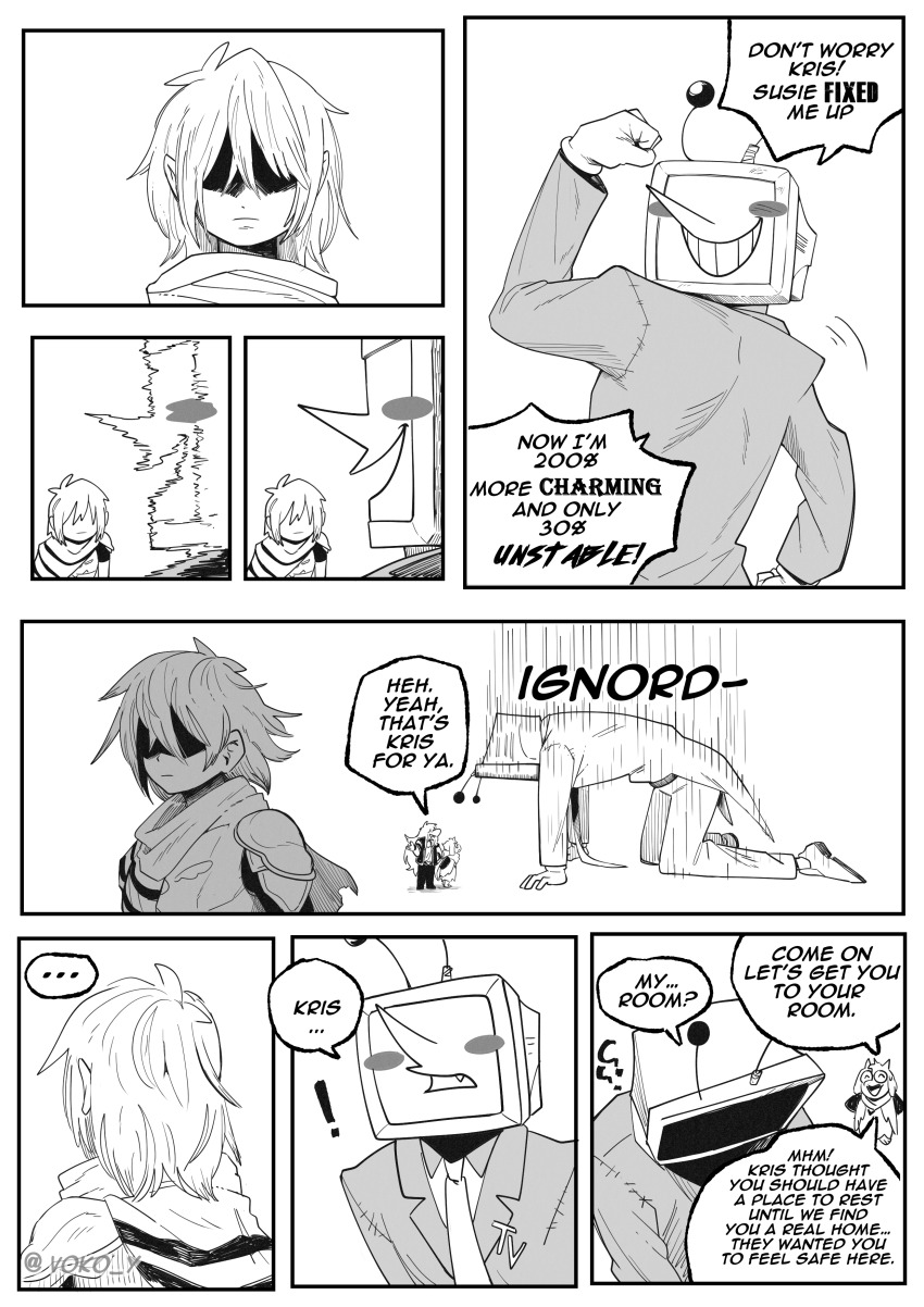 1girl 1other 2boys absurdres ant_tenna armlet bracelet deltarune furry furry_female furry_male glasses goat_boy highres horns jewelry kris_(dark_world)_(deltarune) kris_(deltarune) long_hair multiple_boys ralsei reptile_girl scarf simple_background smile susie_(dark_world)_(deltarune) susie_(deltarune) teeth vokoy