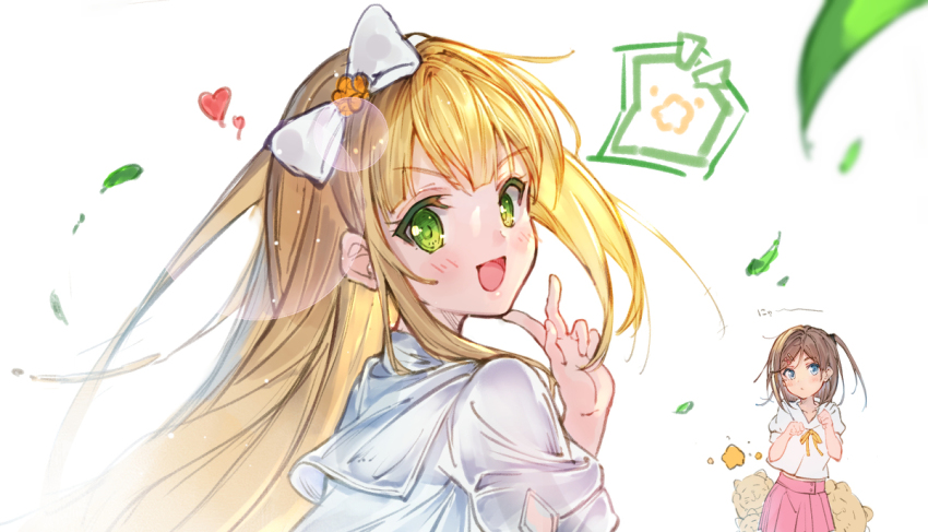 2girls blush hentai_ouji_to_warawanai_neko. looking_at_viewer multiple_girls niii school_uniform tagme