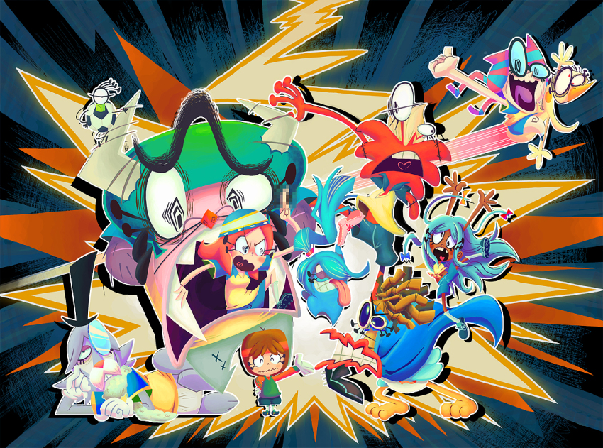 1girl 6+boys ^_^ amputee angry ball blooregard_q_kazoo blue_cape blue_eyes blue_hair blue_shorts blush_stickers brown_hair cape character_request cheese_(foster&#039;s) child clenched_teeth closed_eyes coco_(foster&#039;s) creature dark-skinned_female dark_skin dreadlocks eduardo fangs foster&#039;s_home_for_imaginary_friends frankie_foster full_body gashi-gashi goo_goo_ga_ga grin hair_over_one_eye hat headband high_ponytail holding holding_panties holding_underwear holding_unworn_clothes inazuma_eleven inazuma_eleven_(series) jackie_khones light_purple_hair long_hair looking_at_viewer lying mac_(foster&#039;s) middle_finger monocle mr._herriman multiple_boys on_side open_mouth orange_hair panties pink_panties ponytail rabbit raglan_sleeves sharp_teeth shirt short_hair shorts smile soccer_ball soccer_uniform sportswear standing tagme teeth tongue tongue_out top_hat underwear unibrow wavy_mouth wilt yellow_shirt