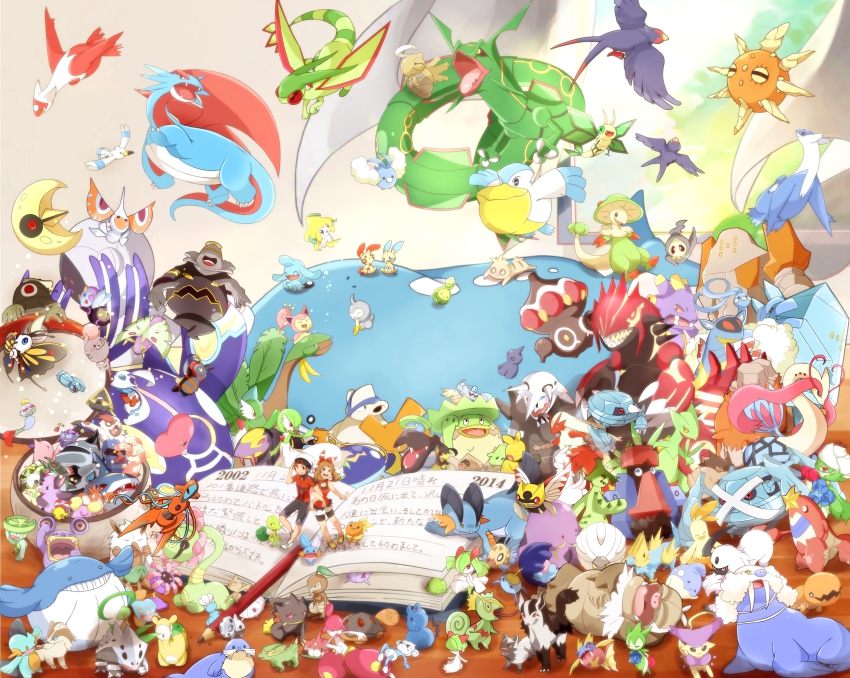 00s 10s 1boy 1girl 2002 2014 absol absurdres aggron altaria alternate_form anorith armaldo aron azurill bagon baltoy banette barboach beautifly beldum blaziken book breloom brendan_(pokemon) brendan_(pokemon_oras) budew cacnea cacturne camerupt carvanha cascoon castform castform_(normal) chimecho clamperl claydol combusken corphish cradily crawdaunt delcatty deoxys deoxys_(normal) desk dusclops dusknoir duskull dustox electrike everyone exploud feebas flygon froslass gallade gardevoir gen_3_pokemon gen_4_pokemon glalie gorebyss groudon grovyle grumpig gulpin hariyama highres huntail illumise jirachi kecleon kirlia kyogre lairon latias latios legendary_pokemon lileep linoone lombre lotad loudred ludicolo lunatone luvdisc makuhita manectric marshtomp masquerain mawile may_(pokemon) may_(pokemon_oras) medicham meditite metagross metang mightyena milotic minun mirai_(rs-729201204113-lg) mudkip mythical_pokemon nincada ninjask nintendo nosepass numel nuzleaf pelipper pencil plusle poke_ball pokemon pokemon_(creature) pokemon_oras poochyena primal_groudon primal_kyogre probopass ralts rayquaza regice regirock registeel relicanth roselia_(pokemon) roserade sableye salamence sceptile sealeo seedot seviper sharpedo shedinja shelgon shiftry shroomish shuppet silcoon skitty slaking slakoth snorunt solrock spheal spinda spoink starter_pokemon_trio surskit swablu swalot swampert swellow taillow torchic torkoal trapinch treecko tropius vibrava vigoroth volbeat wailmer wailord walrein whiscash whismur window wingull wurmple wynaut zangoose zigzagoon