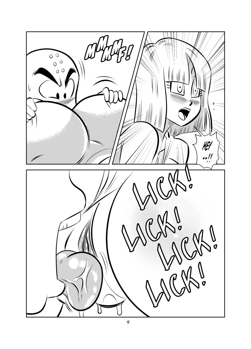 1boy 1girl absurdres ass bald bald_male breasts bulma dragon_ball funsexydragonball highres huge_ass kuririn large_breasts large_penis penis uncensored