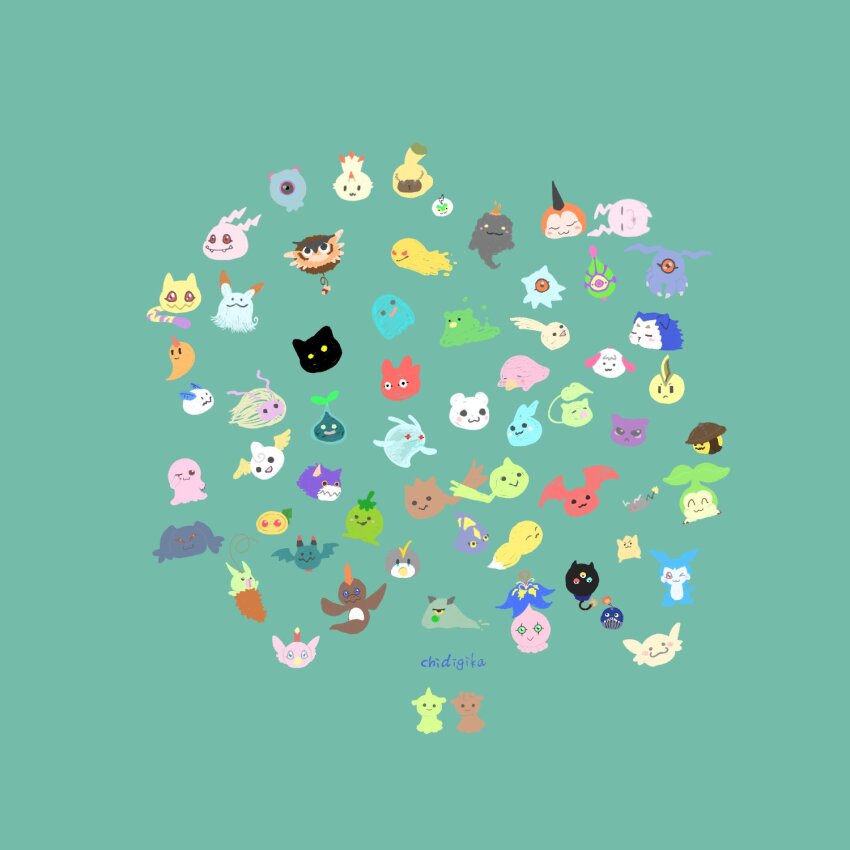 algomon algomon_baby_i bomb bombmon bommon botamon bubbmon chocomon choromon cocomon cotsucomon digimon digimon_(creature) dodomon dokimon dragon explosive fufumon fusamon gurimon highres hopmon horns jyarimon keemon koromon kuramon leafmon looking_at_viewer mochimon mokumon nyaromon nyokimon one_eye_closed pafumon paomon petitmon pickmon pinamon pipimon pitchmon plant popomon poyomon pukamon punimon pupumon pusumon puttimon puyoyomon pyocomon pyonmon relemon sakumon smile sunamon tanemon tokomon tunomon upamon wings wink yukimibotamon yuramon zerimon
