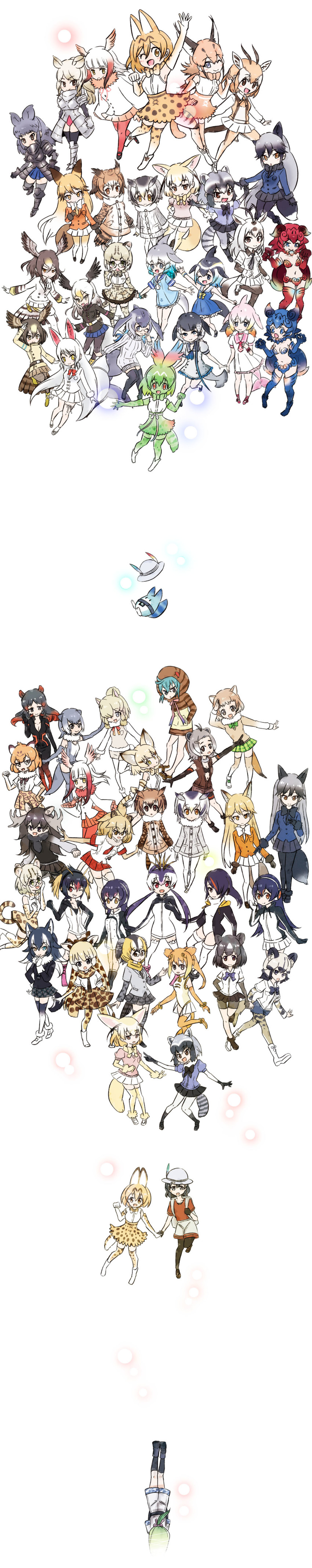 6+girls absurdres alpaca_ears alpaca_girl alpaca_suri_(kemono_friends) anchor_symbol animal_ear_fluff animal_ears animal_print anklet antlers arabian_oryx_(kemono_friends) armor armored_boots armored_dress backpack bag bald_eagle_(kemono_friends) bear_girl beige_bow beige_bowtie beige_gloves beige_legwear belt bird_girl bird_tail black-tailed_prairie_dog_(kemono_friends) black_eyes black_footwear black_gloves black_hair black_rhinoceros_(kemono_friends) black_skirt blonde_hair blowhole blue_bow blue_dress blue_eyes blue_footwear blue_gloves blue_hair blue_jacket blue_sailor_collar blue_shorts blue_skirt blue_whale blush boots bow bowtie bracelet breast_pocket breasts brown_bear_(kemono_friends) brown_coat brown_eyes brown_footwear brown_hair brown_necktie brown_skirt campo_flicker_(kemono_friends) caracal_(kemono_friends) cellien_(kemono_friends) cellval cetacean_tail chinese_white_dolphin_(kemono_friends) cleavage coat commentary_request common_bottlenose_dolphin_(kemono_friends) common_dolphin_(kemono_friends) common_raccoon_(kemono_friends) dog_ears dog_girl dog_tail dolphin_girl drawstring dress elbow_gloves emperor_penguin_(kemono_friends) eurasian_eagle_owl_(kemono_friends) everyone ezo_red_fox_(kemono_friends) fang feathered_wings fennec_(kemono_friends) fins fish_tail fox_ears fox_girl fox_tail fur_trim gazelle_ears gazelle_horns gazelle_tail gentoo_penguin_(kemono_friends) geta giraffe_ears giraffe_girl giraffe_horns giraffe_print glasses gloves golden_snub-nosed_monkey_(kemono_friends) gradient_ribbon green_bow green_bowtie green_eyes green_gloves green_hair green_legwear green_skirt grey_coat grey_eyes grey_gloves grey_hair grey_skirt grey_sweater grey_wolf_(kemono_friends) hair_between_eyes hair_bow hair_ornament hair_over_one_eye hairclip hands_in_pockets hat hat_feather head_wings headphones heattech_leotard helmet heterochromia highres hippopotamus_(kemono_friends) hippopotamus_ears holding_hands hood hoodie horns humboldt_penguin_(kemono_friends) jacket jaguar_(kemono_friends) jaguar_ears jaguar_girl jaguar_tail japanese_clothes japanese_crested_ibis_(kemono_friends) jewelry kaban_(kemono_friends) kemono_friends leg_ribbon leopard_print light_brown_hair lion_(kemono_friends) lion_ears lion_girl lion_tail long_image lucky_beast_(kemono_friends) margay_(kemono_friends) mirai_(kemono_friends) monkey_ears monkey_girl monkey_tail moose_(kemono_friends) moose_antlers moose_ears moose_girl multicolored_hair multiple_girls narwhal_(kemono_friends) navel necktie northern_goshawk_(kemono_friends) oinari-sama_(kemono_friends) one_eye_closed open_mouth orange_hair orange_jacket orange_skirt orange_tail otter_ears otter_girl otter_tail owl_girl owl_print partial_commentary paw_pose peregrine_falcon_(kemono_friends) pink_boots pink_hair pink_tail pith_helmet plaid_clothes plaid_necktie plaid_skirt pocket print_bow print_bowtie print_coat print_gloves print_legwear print_skirt purple_eyes purple_hair raccoon_ears raccoon_girl raccoon_tail red_bow red_eyes red_footwear red_gloves red_hair red_legwear red_necktie red_sailor_collar red_skirt reticulated_giraffe_(kemono_friends) rhinoceros_ears rhinoceros_girl ribbed_sweater ribbon rockhopper_penguin_(kemono_friends) royal_penguin_(kemono_friends) sailor_collar sand_cat_(kemono_friends) sandals serval_(kemono_friends) shiisaa_lefty shiisaa_right shorts silver_fox_(kemono_friends) siraitokiko skirt sleeveless small-clawed_otter_(kemono_friends) smile striped_tail sweater sweater_vest tail tall_image thigh_boots thigh_ribbon thighhighs thomson&#039;s_gazelle_(kemono_friends) tsuchinoko_(kemono_friends) turtleneck turtleneck_sweater two-tone_hair white_background white_belt white_dress white_footwear white_hair white_legwear white_rhinoceros_(kemono_friends) white_sailor_collar white_skirt wings wolf_ears wolf_girl wolf_tail yellow_bow yellow_eyes