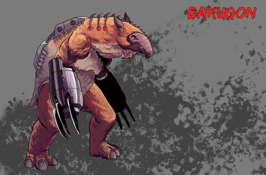 alien anteater arm_blade bakugon character_name claws cyborg eric_rose godzilla_(series) kaiju no_humans redesign simple_background toho weapon wire zone_fighter_(series)
