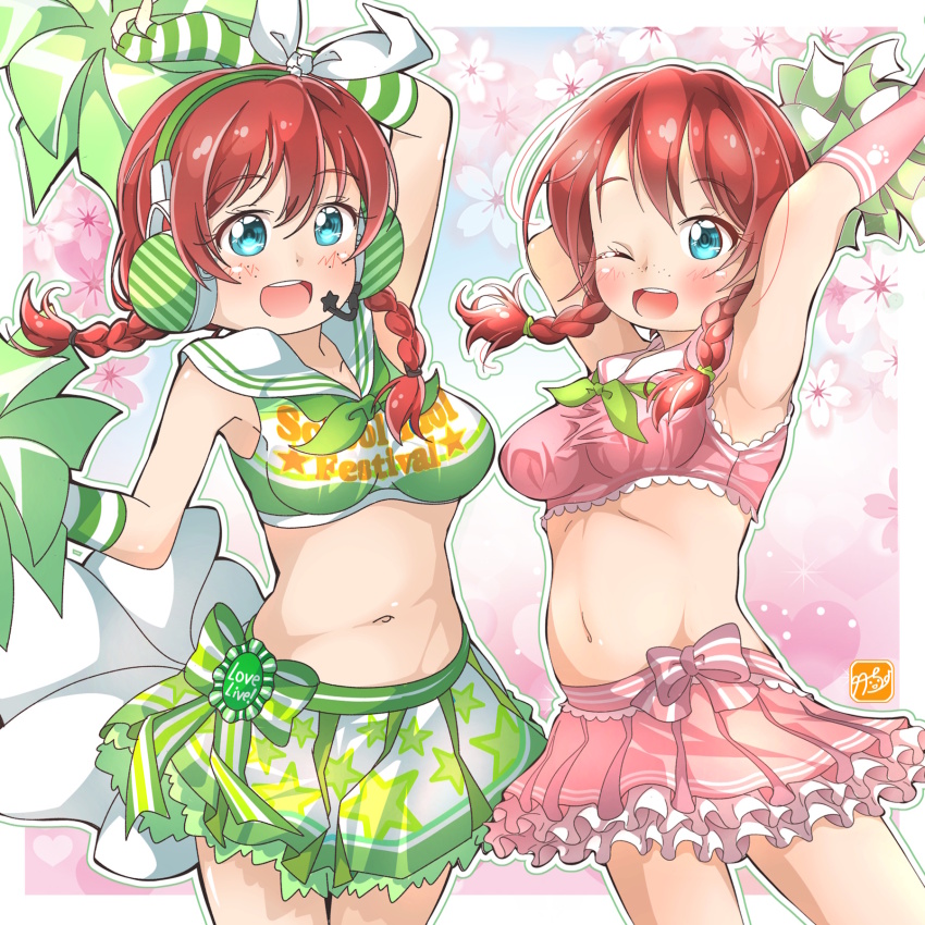 1girl brown_hair emma_verde female_focus freckles highres long_hair love_live! love_live!_nijigasaki_high_school_idol_club short_hair takecho takecho-chan takecho1