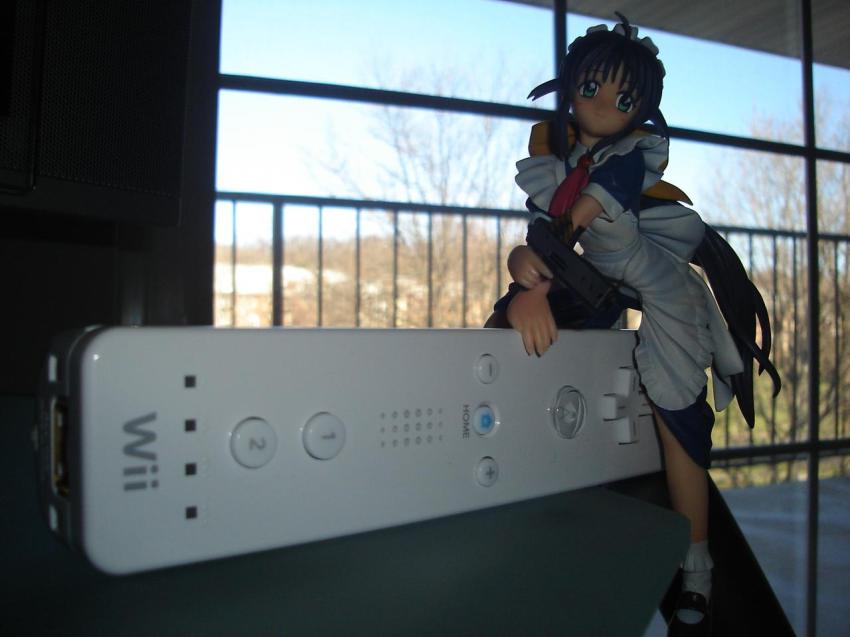 1girl andou_mahoro female_focus figure game_console mahoromatic nintendo photo_(medium) product_placement solo wii