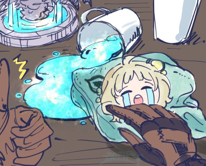 1other 250en_remon character_print crying_emoji cup duel_monster emoji fountain gloves hugin_the_runick_wings meme pov runick_fountain spill table thumbs_up towel uohhhhhhhhh!_(meme) water yu-gi-oh!