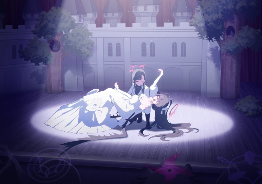 6+girls antenna_hair asymmetrical_bangs black_boots black_hair blue_archive blunt_bangs boots bow breasts carrying cleavage closed_eyes closed_mouth dress elbow_gloves gloves grey_halo hair_bow halo highres ichika_(blue_archive) ichika_(suit)_(blue_archive) jacket large_breasts long_hair michiru_(blue_archive) multiple_girls non-web_source official_art open_mouth pants ponytail princess_carry purple_halo red_eyes red_halo smile tsurugi_(blue_archive) tsurugi_(dress)_(blue_archive) wedding_dress white_bow white_dress white_gloves white_jacket white_pants