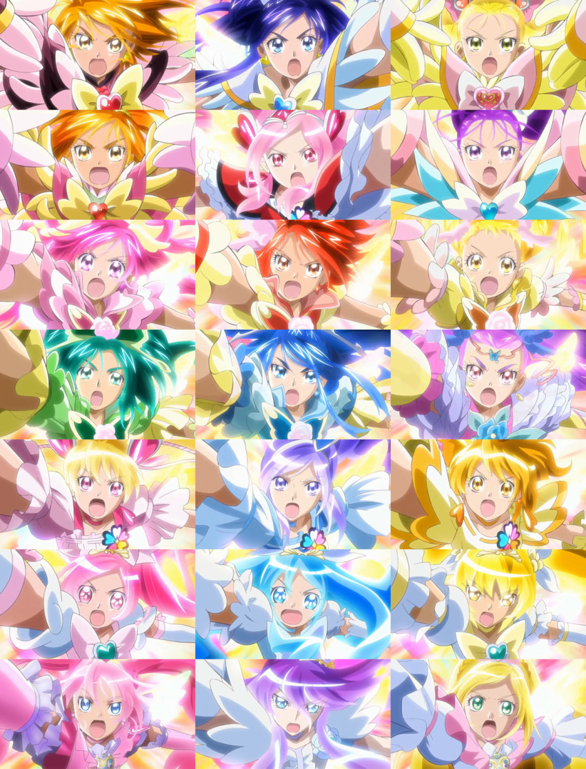 00s 10s 6+girls akimoto_komachi aono_miki cure_aqua cure_berry cure_black cure_bloom cure_blossom cure_dream cure_egret cure_lemonade cure_marine cure_melody cure_mint cure_moonlight cure_passion cure_peach cure_pine cure_rhythm cure_rouge cure_sunshine cure_white everyone fresh_precure! futari_wa_precure futari_wa_precure_max_heart futari_wa_precure_splash_star hanasaki_kaoruko hanasaki_tsubomi heartcatch_precure! higashi_setsuna highres houjou_hibiki hyuuga_saki jewelry kasugano_urara_(yes!_precure_5) kujou_hikari kurumi_erika magical_girl milk_(yes!_precure_5) milky_rose mimino_kurumi minamino_kanade minazuki_karen mishou_mai misumi_nagisa momozono_love multiple_girls myoudouin_itsuki natsuki_rin non-web_source precure precure_all_stars shiny_luminous suite_precure tsukikage_yuri yamabuki_inori yes!_precure_5 yes!_precure_5_gogo! yukishiro_honoka yumehara_nozomi