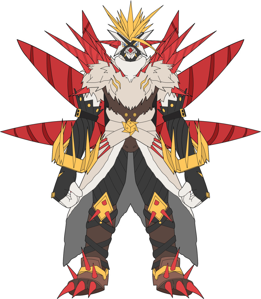 armor coat digimon digimon_(creature) drill highres rasenmon solo spikes