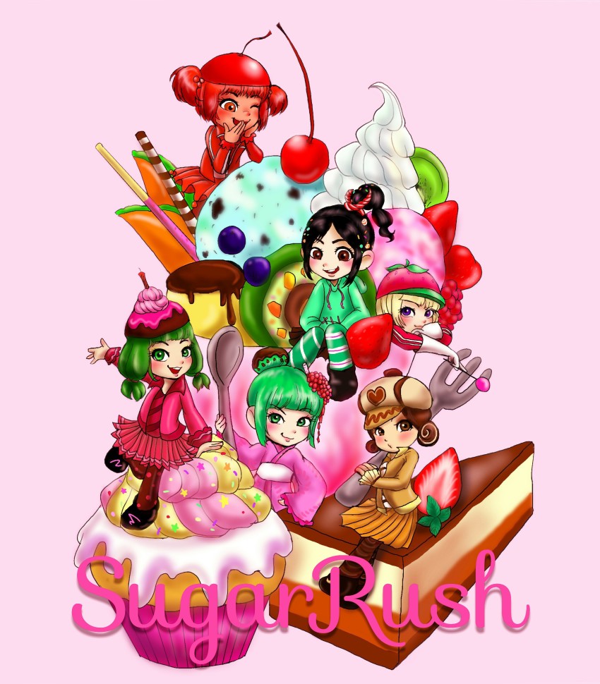 6+girls absurdres black_footwear black_hair boots brown_eyes brown_hair cake cake_hat candle candlehead candy candy_hair_ornament cherry cherry_hat child chocolate_drip climbing cone cream crumbelina_di_caramello cup cupcake disney double_bun food food-themed_hair_ornament fork fruit gloves green_eyes green_hair hair_bun hair_ornament happy-yotsubanokuro-ba-678 highres holding holding_candy holding_food holding_lollipop hood hoodie ice_cream ice_cream_cone jacket japanese_clothes jubileena_bing-bing kimono kiwi_(fruit) kiwi_slice leggings lollipop low_twintails mini_person minigirl mint minty_sakura multiple_girls pantyhose petite platinum_blonde_hair pocki ponytail pudding purple_eyes red_eyes red_hair short_twintails single_hair_bun sitting skirt smile spoon sprinkles stitches strawberry strawberry_hat taffyta_muttonfudge tan tiramisu twintails vanellope_von_schweetz whipped_cream wreck-it_ralph