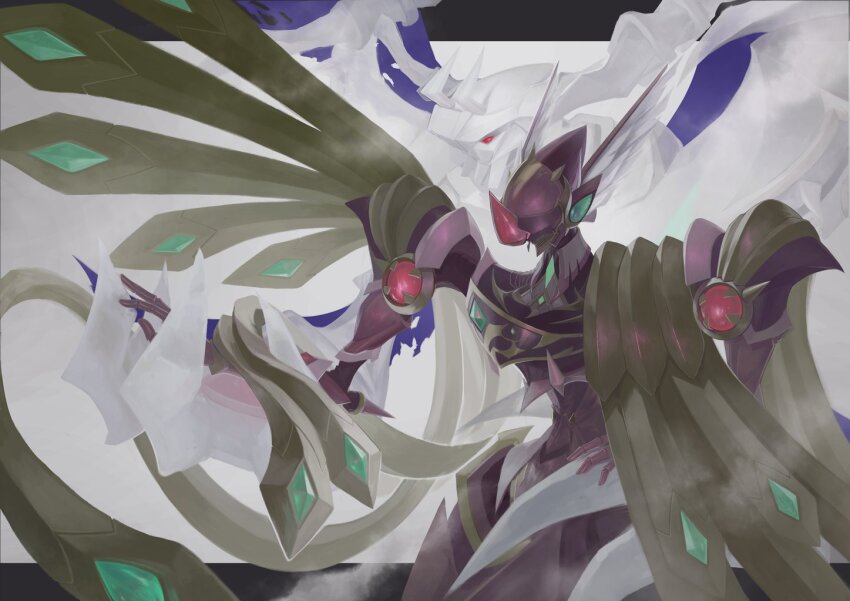 armor digimon digimon_(creature) dynasmon dynasmon_x-antibody full_armor lordknightmon lordknightmon_x-antibody mask red_eyes wings