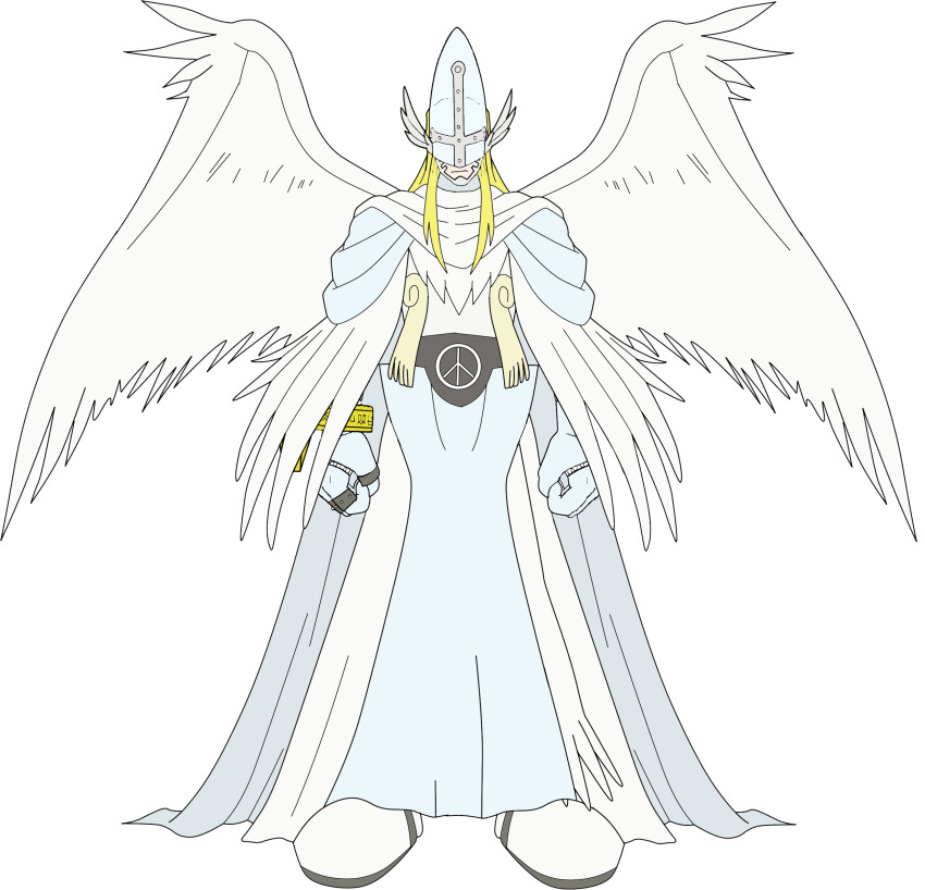 1boy angel angel_boy armor digimon digimon_(creature) highres holyangemon holyangemon_priest_mode male_focus mask solo