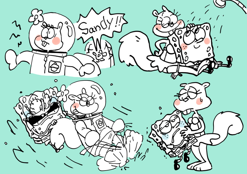 absurdres bra buck_teeth dizzy eyelashes flower freckles helmet highres industrial_pipe minoru_(nezumiisya) necktie nickelodeon panties pants paramount_pictures sandy_cheeks sitting skiing skirt smile space_suit sponge spongebob_squarepants spongebob_squarepants_(series) squirrel tail tears teeth tomboy underwear water