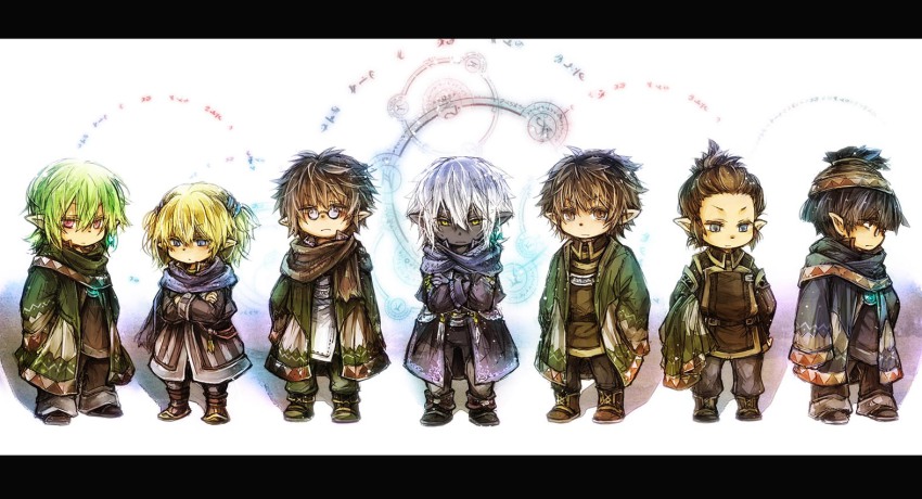 00s 1boy 1girl ajido-marujido androgynous blonde_hair blue_eyes brown_eyes brown_hair dark_skin everyone final_fantasy final_fantasy_xi fujiwara_akina ghost_in_the_shell_lineup glasses green_hair karaha-baruha koru-moru pointy_ears purple_eyes robel-akbel shantotto short_hair tarutaru white_hair yoran-oran
