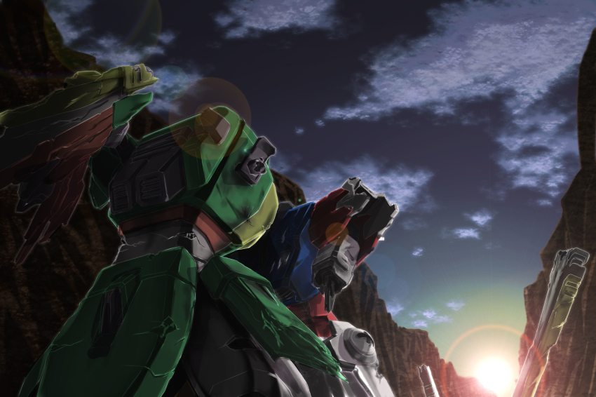 10s canyon crack damaged gundam gundam_build_fighters mecha no_humans reglay robot star_build_strike_gundam wing_gundam_fenice