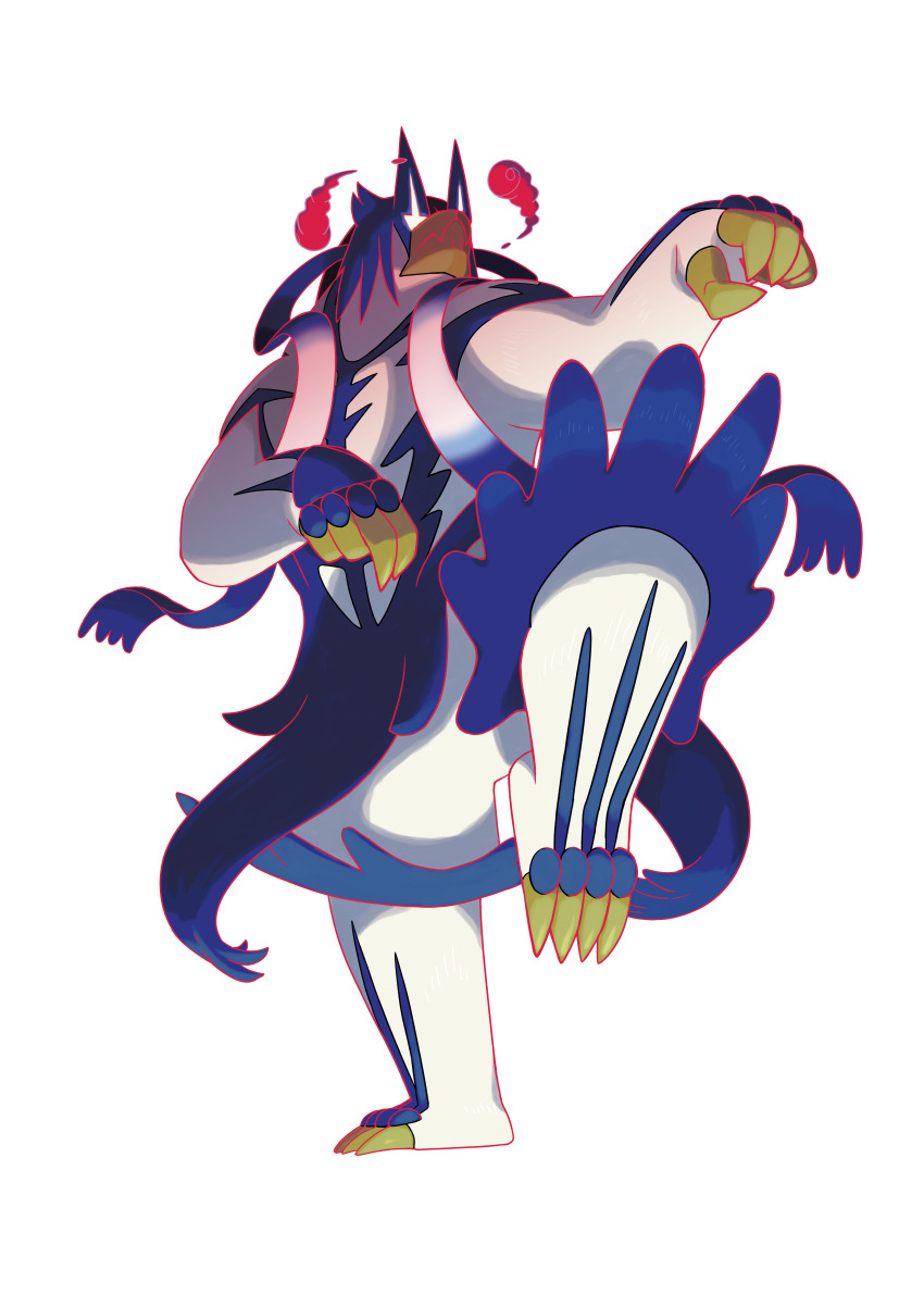absurdres artist_request closed_mouth dynamax fighting_stance full_body gen_8_pokemon gigantamax gigantamax_urshifu_(rapid) highres legendary_pokemon nintendo no_pupils official_art outline pokemon pokemon_(creature) pokemon_focus pokemon_swsh red_clouds solo standing standing_on_one_leg third-party_source transparent_background urshifu urshifu_(rapid) white_outline
