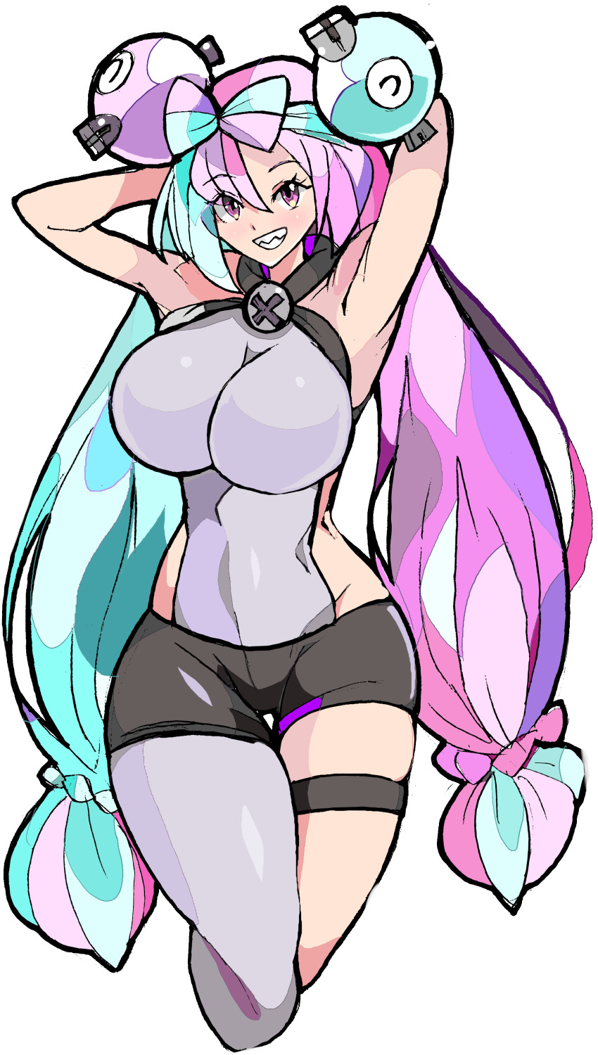 1girl absurdres alternate_breast_size breasts enpe highres iono_(pokemon) large_breasts nintendo pokemon pokemon_sv simple_background solo white_background