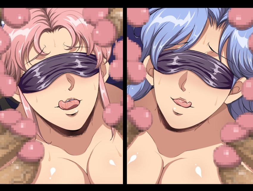 2girls breasts censored chiro_(youkai_tamanokoshi) dragon_quest dragon_quest_dai_no_daibouken group_sex maam mosaic_censoring multiple_girls penis priest_(dq3)