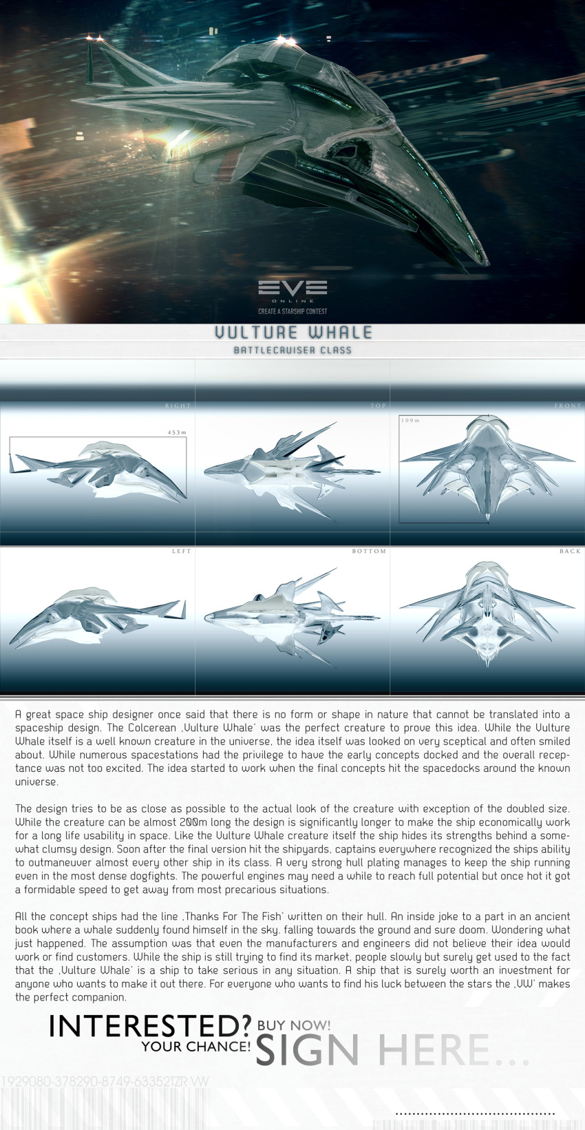 3d absurdres barcode battlecruiser_(eve_online) blurry blurry_background reference_sheet commentary concept_art copyright_name english_text eve_online flying from_side gallente_federation_(eve_online) glowing highres logo military_vehicle motion_blur multiple_views no_humans original outdoors photoshop_(medium) realistic science_fiction space space_station spacecraft tigaer vehicle_focus zbrush_(medium)