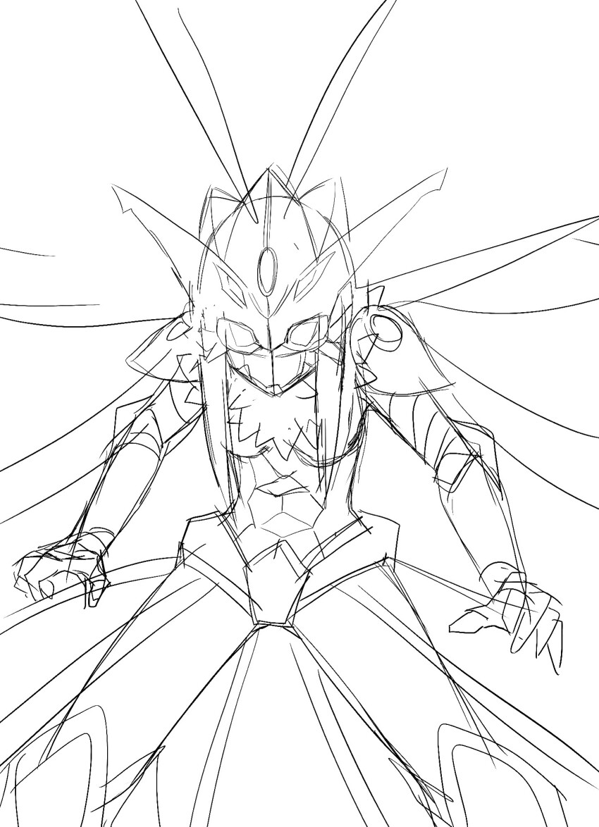 1girl armor armored_boots armored_gloves armored_leotard boots breasts butterfly_wings covered_mouth digimon digimon_(creature) digimon_story:_cyber_sleuth_hacker&#039;s_memory fighting_stance fur_collar gloves helmet highres hudiemon insect_wings leotard long_hair looking_at_viewer mask medium_breasts mouth_mask ph6xeivbgpimggg shoulder_armor sketch skirt spread_legs tinted_eyewear wide_hips wings
