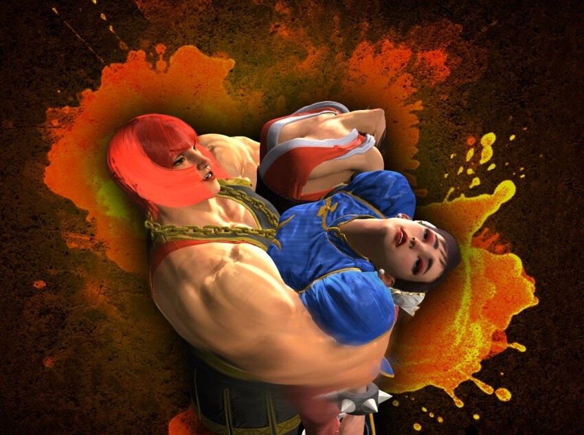 bearhug capcom chun-li concept_art non-web_source ryona shiranui_mai skech street_fighter street_fighter_6 xnalara_(medium)