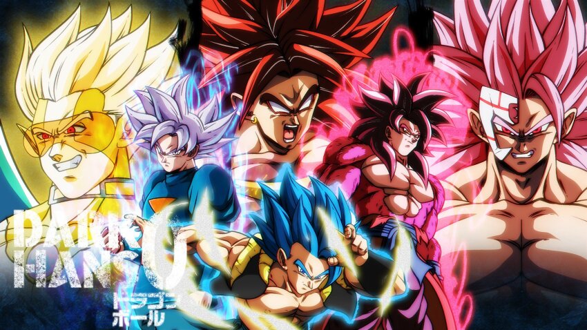 artist_name blue_eyes blue_sash body_fur broken_mask broly_(dragon_ball_z) closed_mouth collarbone colored_skin crimson-masked_saiyan darkhans0 dougi dragon_ball dragon_ball_heroes earrings gogeta goku_black hearts_(dragon_ball) highres jewelry long_hair looking_at_viewer male_focus mask monkey_boy monkey_tail multiple_boys muscular muscular_male open_mouth pants pectorals pink_hair pointy_ears red_eyes red_fur saiyan sash smile son_goku son_goku_(xeno) spiked_hair super_full_power_saiyan_4_limit_breaker super_saiyan super_saiyan_4 super_saiyan_blue super_saiyan_blue_evolved super_saiyan_rose super_saiyan_rose_full_power tail time_breaker_mask time_patrol_(dragon_ball)