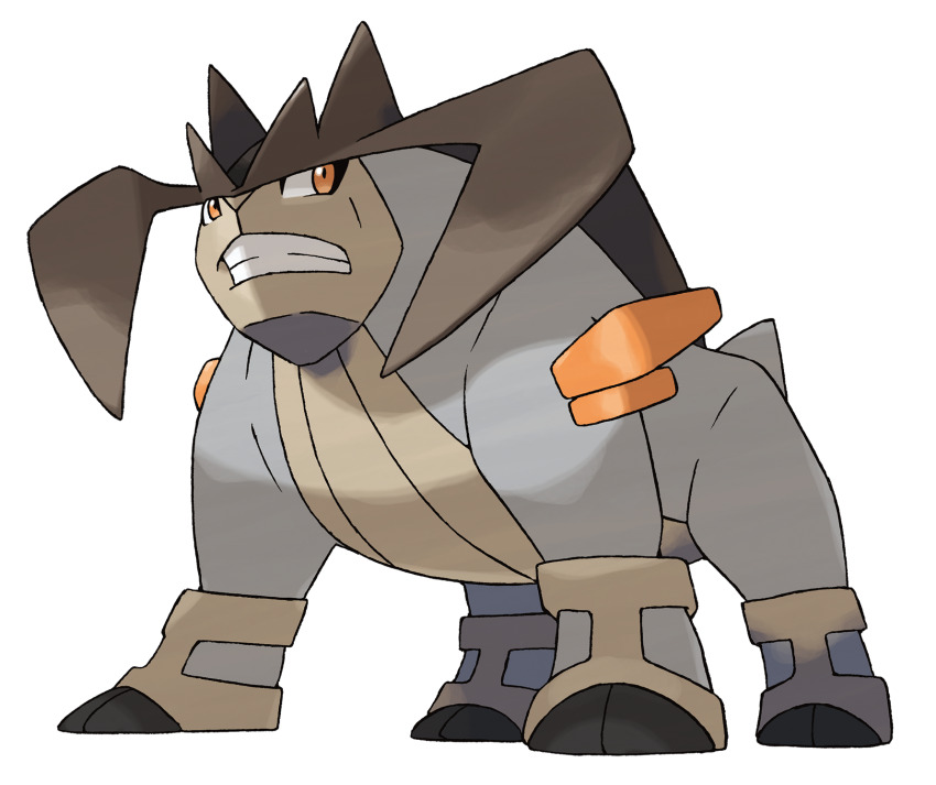 animal_focus artist_request full_body gen_5_pokemon highres legendary_pokemon nintendo no_humans official_art orange_eyes pokemon pokemon_(creature) pokemon_bw pokemon_focus solo teeth terrakion third-party_source transparent_background