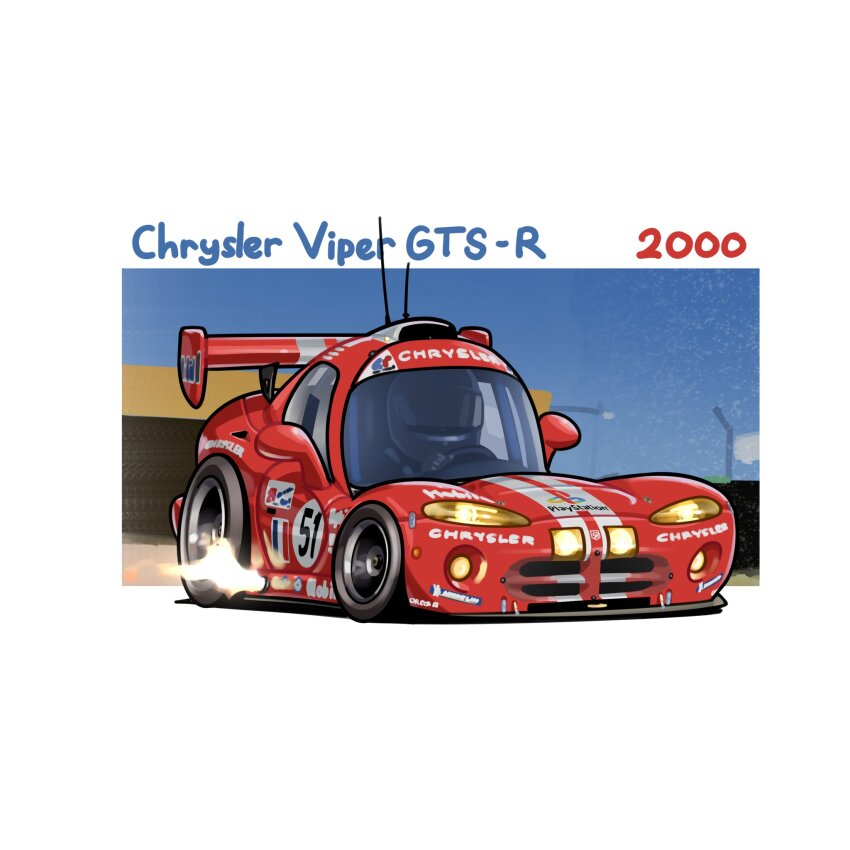 1other ambiguous_gender arhentol black_gloves car chibi chrysler dodge_(company) dodge_viper driving fire french_flag gloves helmet highres motor_vehicle playstation_logo race_vehicle racecar real_life roundel shadow sky solo spoiler_(automobile) vehicle_focus