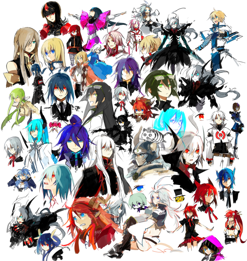 00s 10s 6+boys 6+girls allen_walker arc_system_works bemani black_rock_shooter c.c. code_geass colette_brunel crossover d.gray-man darkrai dead_master dissidia_final_fantasy dizzy_(guilty_gear) dragon_quest final_fantasy final_fantasy_i final_fantasy_ix gen_4_pokemon guilty_gear hat highres howl howl_(howl_no_ugoku_shiro) howl_no_ugoku_shiro kuja ky_kiske legendary_pokemon multiple_boys multiple_crossover multiple_girls mythical_pokemon nintendo personification pokemon pokemon_adventures pop&#039;n_music silver_(pokemon) sketch sophie sophie_(howl_no_ugoku_shiro) starshadowmagician tales_of_(series) tales_of_symphonia tales_of_the_abyss tear_grants tengen_toppa_gurren_lagann top_hat vocaloid warrior_of_light_(ff1) yoko_littner