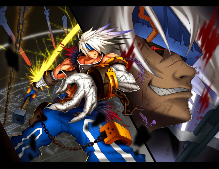 00s 1boy absurdres bad_id bad_pixiv_id belt black_sclera blademaster blademaster_(dungeon_and_fighter) chain claws colored_sclera dark-skinned_male dark_skin dungeon_and_fighter energy_sword gradient_hair grin headband highres huge_weapon letterboxed long_hair magic_circle male_focus male_slayer_(dungeon_and_fighter) multicolored_hair red_eyes red_hair scar sharp_teeth slayer_(dungeon_and_fighter) slit_pupils smile sword swordmaster_(dungeon_and_fighter) teeth tenten1991 vest weapon weapon_master_(dungeon_and_fighter) white_hair